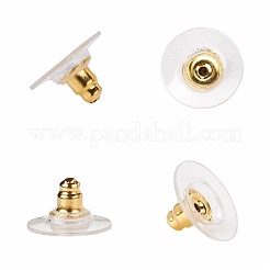 50Pairs Brass Bullet Clutch Bullet Clutch Earring Backs with Pad&nbsp;KK-YW0001-02G