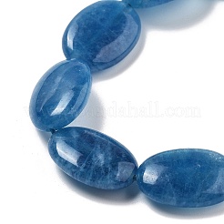 天然石マレーシアジェイドビーズ連売り  染め  フラットオーバル  藤紫色  18x13x5mm  穴：1mm  約10~11個/連  7.28''~7.87''（18.5~20センチメートル）&nbsp;G-K392-C05-13x18mm