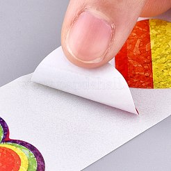 ハート型のステッカーロール  バレンタインデーステッカー粘着ラベル  装飾結婚披露宴アクセサリー用  カラフル  25x25mm  500PCS /ロール&nbsp;DIY-K027-A01