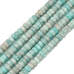 天然石アマゾナイトビーズ連売り  六角平石ビーズ  6x7x3.5mm  穴：0.9mm  約108~109個/連  14.96~15.04''（38~38.2センチメートル）&nbsp;G-L654-I14-01