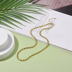 Brass Initial Letter U Link Chain Necklace for Women&nbsp;NJEW-JN03865