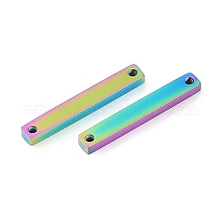 イオンプレーティング（IP）304ステンレス鋼リンク/コネクター  長方形  虹色  20x3x1.7mm  穴：1.2mm&nbsp;STAS-I311-11B-RC