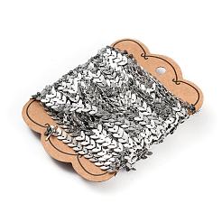 変色しにくい304ステンレススチールコブチェーン  ハンダ付け  カード用紙付き  ステンレス鋼色  6.5x6x0.5mm&nbsp;STAS-I137-03P