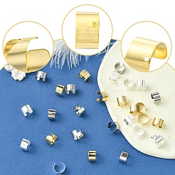 30個 3色 304ステンレススチール製イヤーカフ金具  穴付き  ミックスカラー  10x9x6mm  穴：0.9mm  10個/カラー&nbsp;STAS-FS0001-60