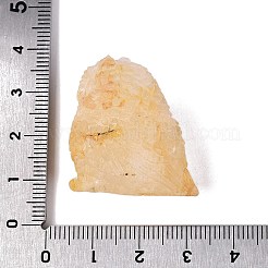 天然の黄色いヘマトイド水晶で彫刻されたフクロウの置物  ホームオフィスのデスクトップ装飾用オーナメント  26~29x24~26x26~28mm&nbsp;G-Q615-03E