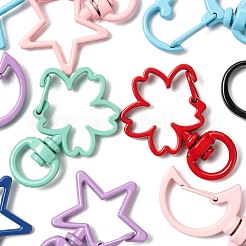 40Pcs 4 Style Spray Painted Alloy Swivel Snap Hooks Clasps&nbsp;FIND-LS0001-52