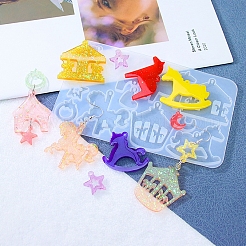 イヤリングペンダント DIY シリコン型  レジン型  UVレジン用  エポキシ樹脂工芸品作り  馬  147x87x5mm&nbsp;PW-WG31236-02