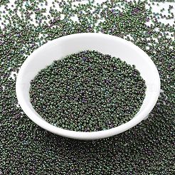 MIYUKIラウンドロカイユビーズ  日本製シードビーズ  （rr465)メタリックダークグリーンアイリス  11/0  2x1.3mm  穴：0.8mm  約1100PCS /ボトル  10 G /ボトル&nbsp;SEED-JP0008-RR0465