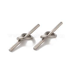 変色しない304ステンレススチールペンダント  ラブノットフィッティングチャーム  ステンレス鋼色  23x8x5mm&nbsp;LS-STAS-P336-08C-P