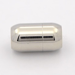 変色しにくい滑らかな304ステンレススチール製のマグネット留め具と接着端  オーバル  20x12mm  穴：8mm&nbsp;STAS-Q153