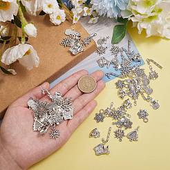 100 Pcs 10 Styles Tibetan Style Alloy Pendants&nbsp;TIBE-SZ0001-01AS