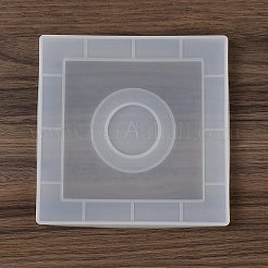 シリコンモールド  エポキシ樹脂工芸品作り  キャンドルホルダー  ホワイト  正方形  138x138x11mm&nbsp;LS-SIMO-S004-01A