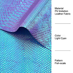 Fish-scale Pattern Laser PU Imitation Leather Fabric&nbsp;FIND-WH0110-262B