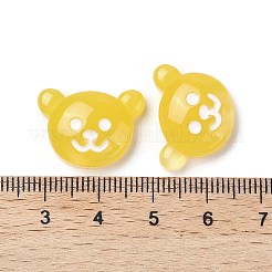 半透明樹脂動物デコデンカボション  クマ  きいろ  14.5x20x6mm&nbsp;RESI-M040-03-3