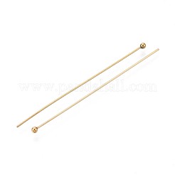 304ステンレススチールヘッドピン  イオンプレーティング（ip）  18KGP本金メッキ  50mm  ヘッド：2mm  100個/セット&nbsp;STAS-T065-50mm-20G