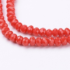 ジェイド風ガラスビーズ連売り  多面カット  ロンデル  ミックスカラー  2.9~3.3x2mm  穴：0.5mm  約135~140個/連  32~34cm&nbsp;GLAA-R135-2mm-M1