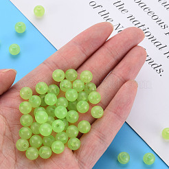 模造ゼリーアクリルビーズ  ラウンド  薄緑  8x7.5mm  穴：1.8mm  約1745個/500g&nbsp;MACR-S373-66-EA06