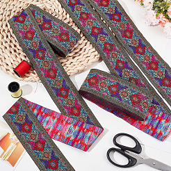 Ethnic Style Polyester Ribbon&nbsp;OCOR-WH0079-76B