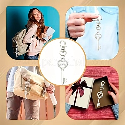 6Pcs Heart Key Alloy Pendant Decorations&nbsp;HJEW-YW00392
