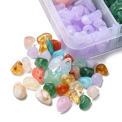 アクリルビーズ  天然石風  チップ/ティードロップ  ミックスカラー  4.6~10x7x3.5~6mm  穴：1.5mm  544個/箱&nbsp;OACR-YW0001-55