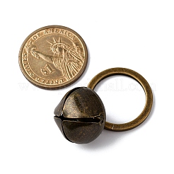 鉄の鐘のペンダントの飾り  合金スプリットキーリング付き  アンティークブロンズ  46.5mm&nbsp;HJEW-JM04098