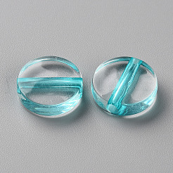 透明なアクリルビーズ  フラットラウンド  ミックスカラー  16x5mm  穴：2.8mm&nbsp;X-TACR-S154-09A