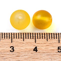 クリアガラスビーズ  艶消し  ラウンド  ゴールド  8x7.5mm  穴：1.2mm  約625個/500g&nbsp;GLAA-XCP0001-48B