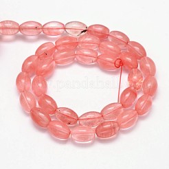 Oval Cherry Quartz Glass Beads Strands&nbsp;G-P107-04