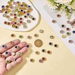 90Pcs 9 Colors Flower Sew on Rhinestones&nbsp;RB-GF0001-08