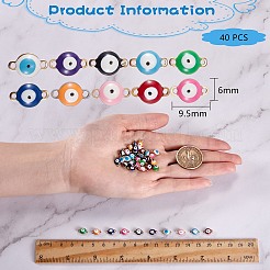 40Pcs 10 Colors PVD Vacuum Plating 304 Stainless Steel Enamel Links/Connectors&nbsp;STAS-SZ0001-50