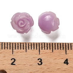 合成サンゴ刻まれたビーズ  染め  花  プラム  8.5x8.5x8mm  穴：1.2mm&nbsp;CORA-H003-01B-11