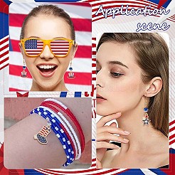 54個9スタイルのアメリカ国旗スタイルの合金エナメルペンダント  カドミウムフリー＆ニッケルフリー＆鉛フリー  ゴールドカラー  リンゴと星と卵  カラフル  13~19x8~18x1.5~2mm  穴：1.6~1.8mm  6個/スタイル&nbsp;ENAM-SC0003-52