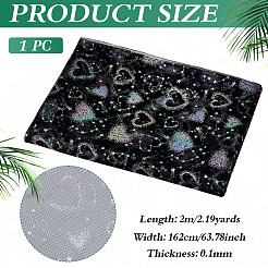Heart Pattern Polyester Mesh Fabric&nbsp;DIY-WH0591-146C