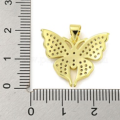 Brass Micro Pave Clear Cubic Zirconia Pendants&nbsp;KK-R159-30G