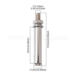 201ステンレス製拡張ボルト  ステンレス鋼色  53.5x11.5mm&nbsp;SW-TAC0002-12B