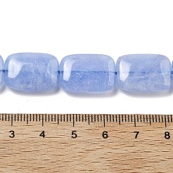 天然石マレーシアジェイドビーズ連売り  染め  長方形  ライトスカイブルー  18x13x5mm  穴：1mm  約10~11個/連  7.28''~7.87''（18.5~20センチメートル）&nbsp;G-K392-B18-13x18mm
