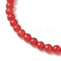 天然石カーネリアンストレッチブレスレット  ラウンド  内径：2-1/8インチ（5.5cm）  ビーズ：4mm&nbsp;BJEW-JB11964-02