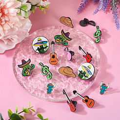 16Pcs 8 Styles Western Music Theme Enamel Pin&nbsp;JEWB-TA0001-29