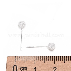 テクスチャード加工925スターリングシルバー丸玉スタッドピアス  テクスチャ  銀  4mm  ピン：0.7mm&nbsp;EJEW-L202-004A