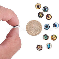 Animal Eye Pattern Glass Cabochons&nbsp;GLAA-SC0001-06-10mm