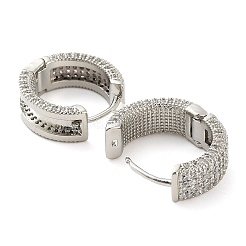 Brass Micro Pave Cubic Zirconia Hoop Earrings for Women&nbsp;EJEW-D086-06P