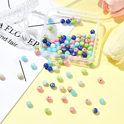 100Pcs 5 Colors Synthetic Imperial Jasper Dyed Beads Strands&nbsp;G-YW0001-96
