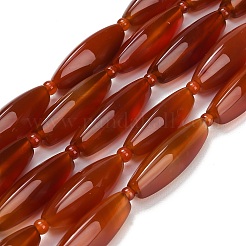 天然石カーネリアンビーズ連売り  三角形  染め＆加熱  シードビーズで  27~29x10.5~11.5x10~11mm  穴：1mm  約12~13個/連  16.06''~16.69