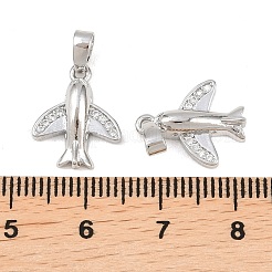 Brass Micro Pave Clear Cubic Zirconia Pendants&nbsp;KK-G549-18B-P