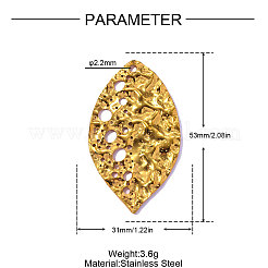 Textured 304 Stainless Steel Pendants&nbsp;STAS-OY016-49G