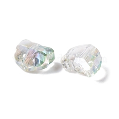 100個の電気メッキガラスビーズ  猫の形  多面カット  甘露  7x6x4.5mm  穴：1mm  100個/セット&nbsp;EGLA-P060-01A-HR01