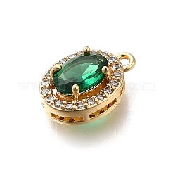 Brass Micro Pave Cubic Zirconia Pendants&nbsp;KK-D312-09G-05