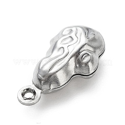 変色しない304ステンレススチールペンダント  ピーナッツのチャーム  ステンレス鋼色  15.2x8.3x5.2mm  穴：1mm&nbsp;STAS-D243-01