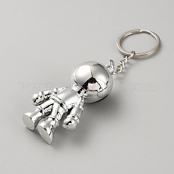 プラスチックキーホルダー  宇宙人  銀  10.5cm&nbsp;KEYC-WH0029-97E