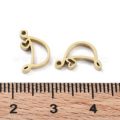 304ステンレススチールチャーム  レーザー切断  14KGP本金メッキ  文字d  12x7.5x1.5mm  穴：1mm&nbsp;X-STAS-M327-02G-D